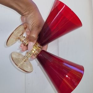 Red & Gold vintage stemware
